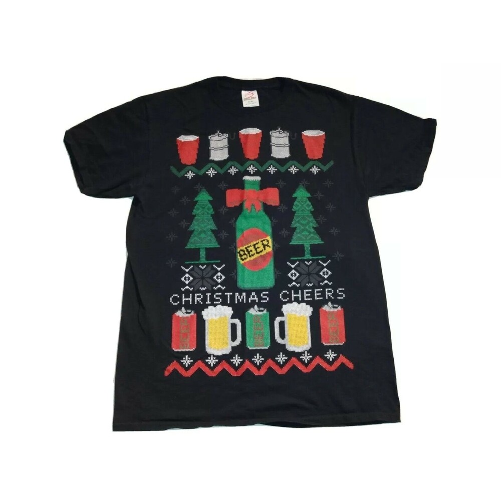 Dec 25 Mens M Medium Christmas Cheer Funny Graphic T Shirt Holiday Xmas Top